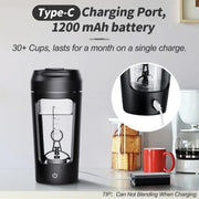 Electric Protein Shaker Bottle | USB Rechargeable  Premium Shaker Cup for Gym & Fitness - ApexFitSupply