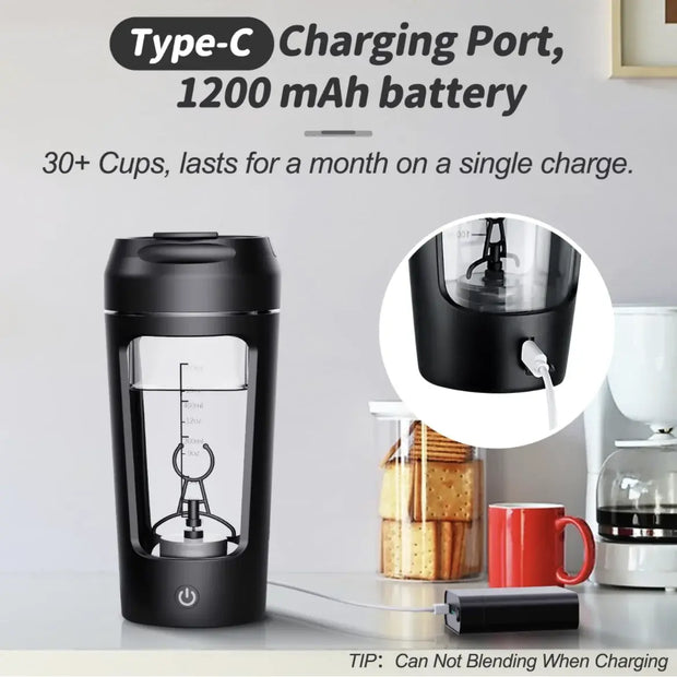 Electric Protein Shaker Bottle | USB Rechargeable  Premium Shaker Cup for Gym & Fitness - ApexFitSupply
