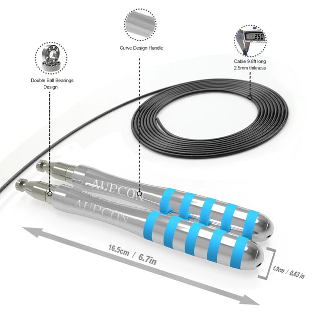 Premium Steel Wire Speed Jump Rope for Men – Adjustable, High-Speed Fitness Trainer - ApexFitSupply