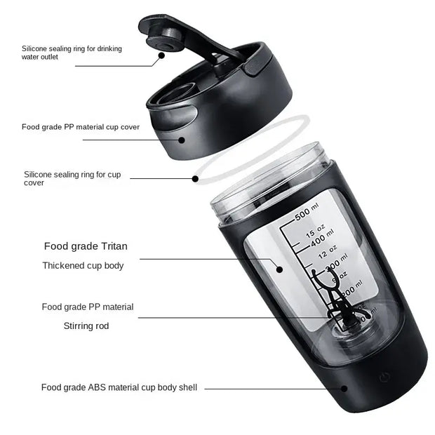 Electric Protein Shaker Bottle | USB Rechargeable  Premium Shaker Cup for Gym & Fitness - ApexFitSupply