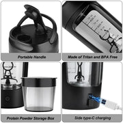 Electric Protein Shaker Bottle | USB Rechargeable  Premium Shaker Cup for Gym & Fitness - ApexFitSupply