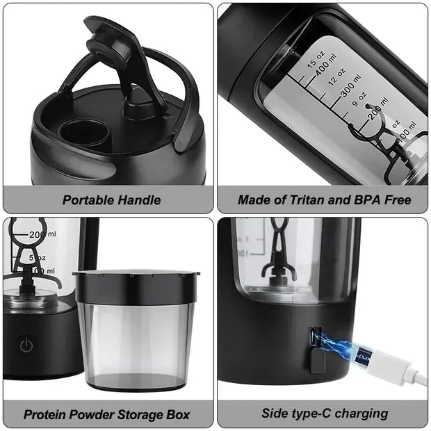Electric Protein Shaker Bottle | USB Rechargeable  Premium Shaker Cup for Gym & Fitness - ApexFitSupply