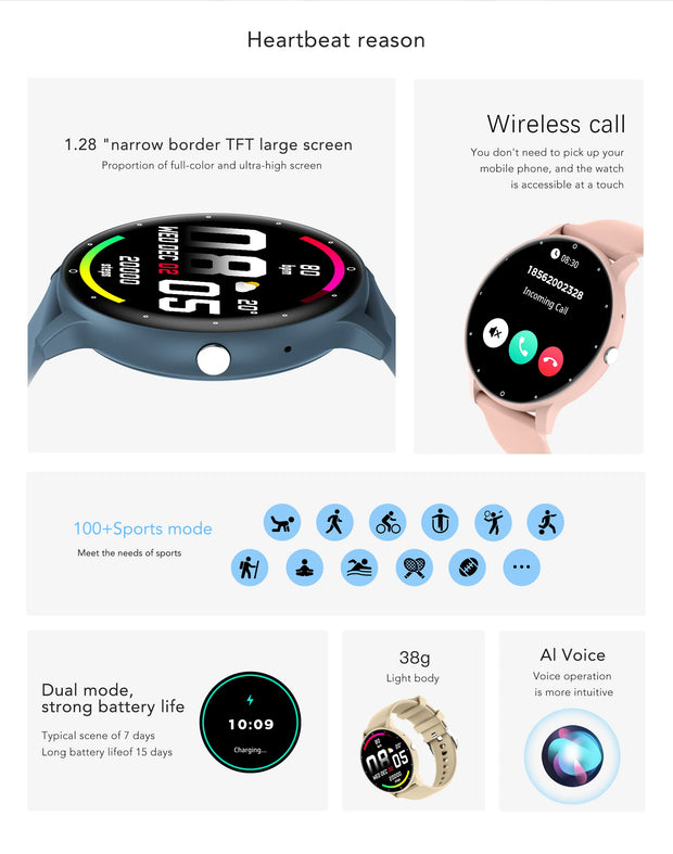 Smartwatch with Full Touch Screen – IP68 Waterproof Fitness & Sports Tracker for Men and Women - ApexFitSupply