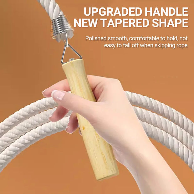 Long Jump Rope – 3m/10m/15m Heavy-Duty Skipping Rope with Anti-Slip Wooden Handles for Group Fitness & School Sports - ApexFitSupply