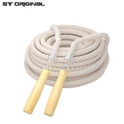 Long Jump Rope – 3m/10m/15m Heavy-Duty Skipping Rope with Anti-Slip Wooden Handles for Group Fitness & School Sports - ApexFitSupply
