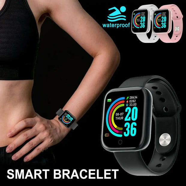 D20 Y68 Sports Smartwatch – IP67 Waterproof Health & Fitness Tracker for Android Phones - ApexFitSupply