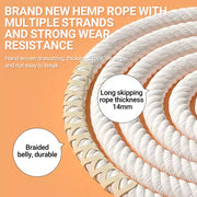 Long Jump Rope – 3m/10m/15m Heavy-Duty Skipping Rope with Anti-Slip Wooden Handles for Group Fitness & School Sports - ApexFitSupply