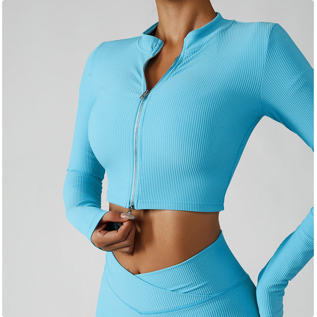 Women’s 3-Piece Gym Tracksuit – Jacket, Sports Bra & Leggings for Yoga & Fitness - ApexFitSupply