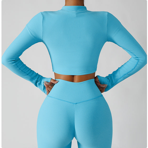Women’s 3-Piece Gym Tracksuit – Jacket, Sports Bra & Leggings for Yoga & Fitness - ApexFitSupply