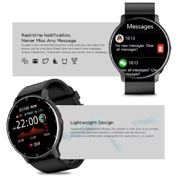 Smartwatch with Full Touch Screen – IP68 Waterproof Fitness & Sports Tracker for Men and Women - ApexFitSupply