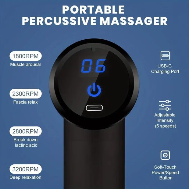 Mini Portable Deep Tissue Massage Gun – Lightweight Fascia Massager with Adjustable Speed for Body & Muscles - ApexFitSupply