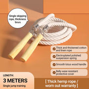 Long Jump Rope – 3m/10m/15m Heavy-Duty Skipping Rope with Anti-Slip Wooden Handles for Group Fitness & School Sports - ApexFitSupply