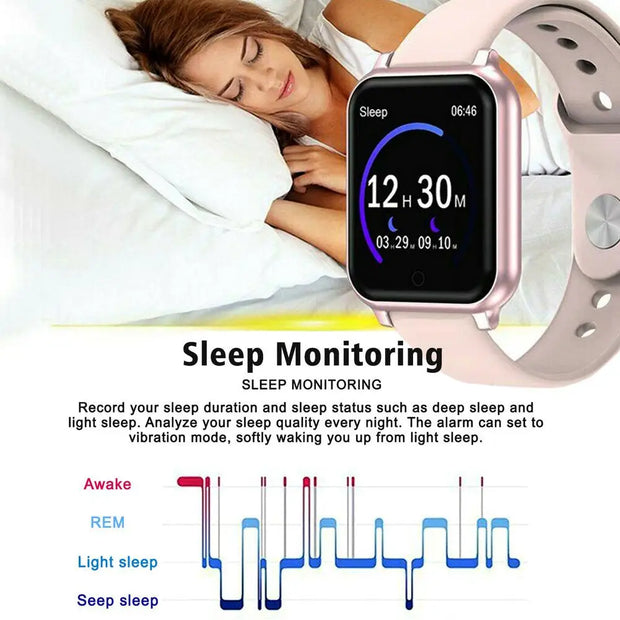 D20 Y68 Sports Smartwatch – IP67 Waterproof Health & Fitness Tracker for Android Phones - ApexFitSupply